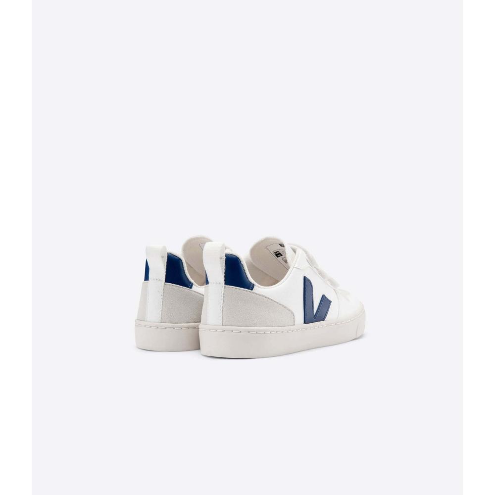 Veja V-10 CWL Kids' Shoes White/Navy | CA 774LIS